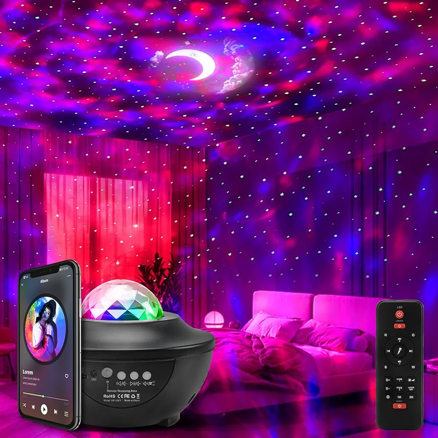 Projector Night Lamp With Music Bluetooth Speaker