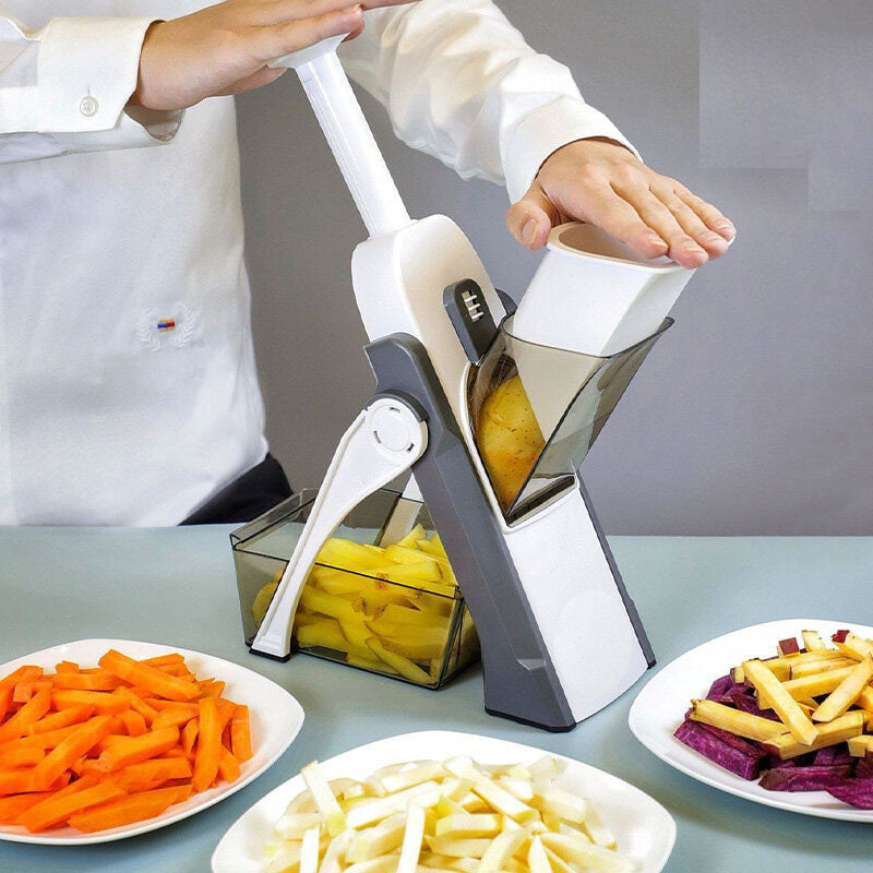 5 in 1 Vegetable Cutter with spring slicer Pump Multifunctional Vegetable Chopper