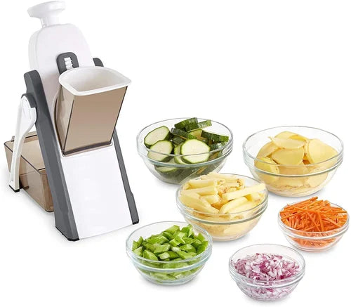 5 in 1 Vegetable Cutter with spring slicer Pump Multifunctional Vegetable Chopper